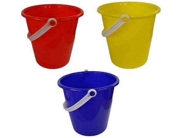 12x Large 7'' Round Plastic Colour Sand Bucket